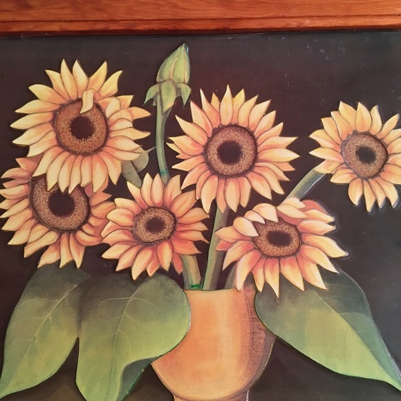 Vintage wall art. Sunflowers - Picture 2 of 8